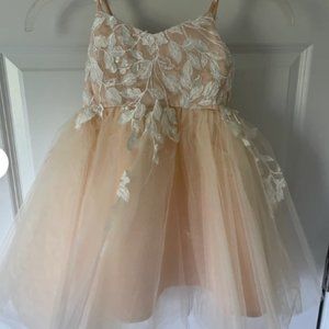 Champagne and Ivory Toddler Flower Girl Dress - 12-18 Month
